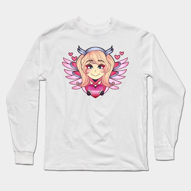 Pink Mercy Lesbian Pride Long Sleeve T-Shirt by danirc_art